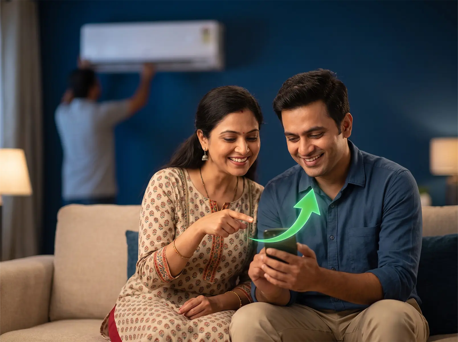 happy family discussing personal loan options with advisor