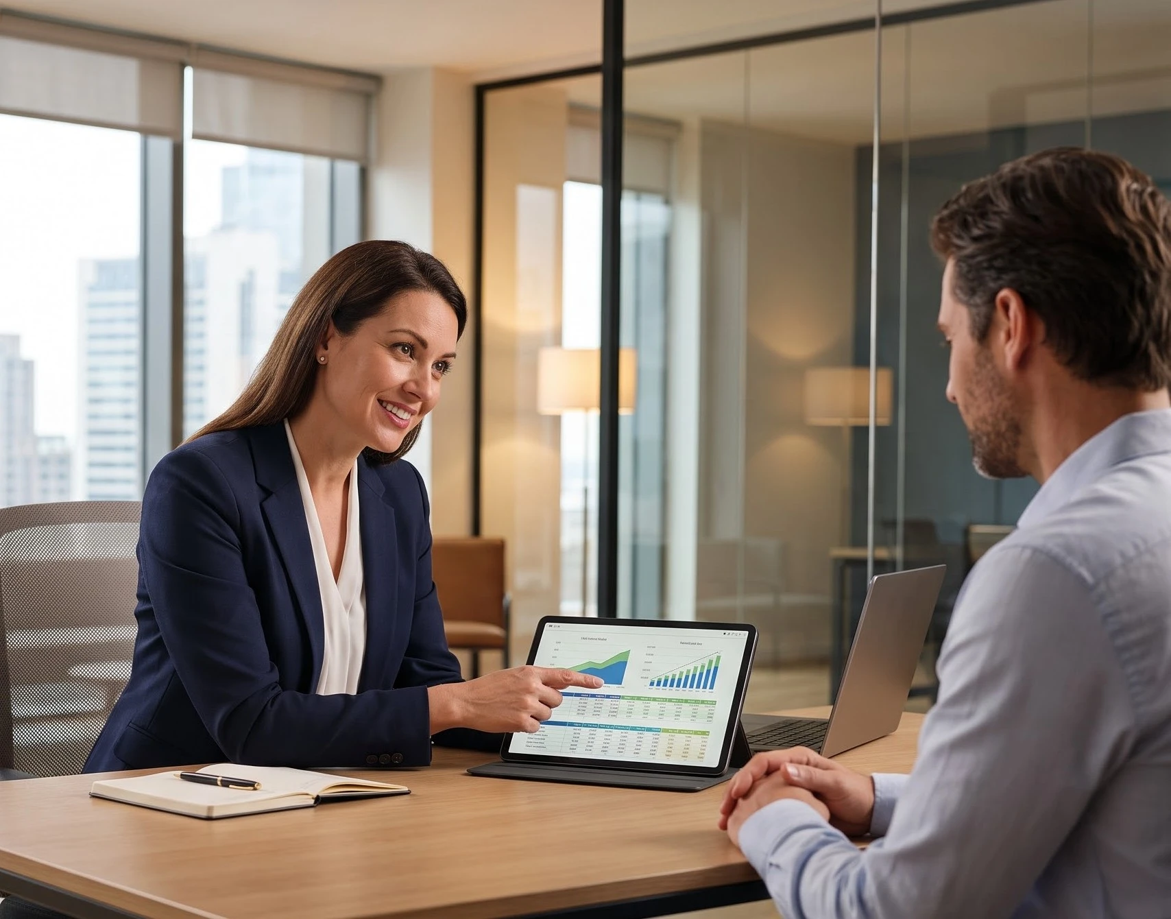 About professional financial consultation and advisory meeting